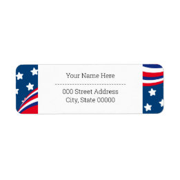 USA Red White en Blue Patriotic Return Address Etiket