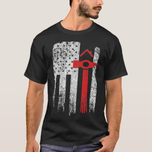  USA Red White Roofer Amerikaans T-shirt