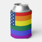 USA Regenboog Pride Blikjeskoeler (Blikje Voorkant)