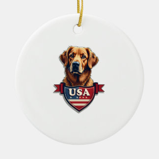 USA Retriever Heritage Vintage Hondenshirt 2 Keramisch Ornament