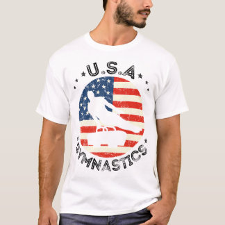USA Retro Gymnastiek Team Ondersteuning USA Gymnas T-shirt