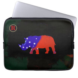 usa rhino dierlijke kunst laptop sleeve