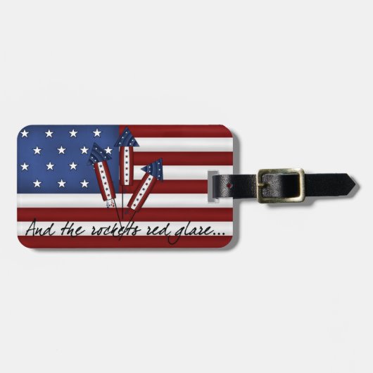 USA Rockets Vlag Bagage Label (Voorkant horizontaal)