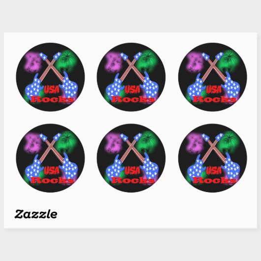 USA Rocks 4e Ronde Sticker (Vel)