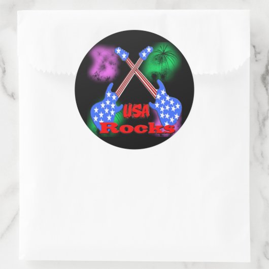 USA Rocks 4e Ronde Sticker (Tas)