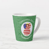 USA Rode Engel Kerst Vlag Persoonlijk Latte Mok (Rechterhoek)