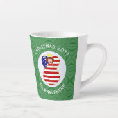 USA Rode Engel Kerst Vlag Persoonlijk Latte Mok (Rechts)