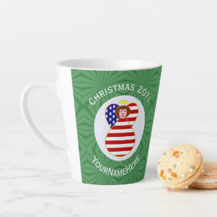 USA Rode Engel Kerst Vlag Persoonlijk Latte Mok