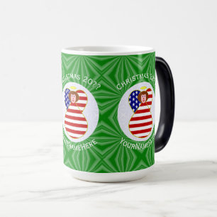 USA Rode Haar Engel Kerst Vlag Persoonlijk Magische Mok