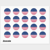 USA Rood Blauw Wit Sterren Strepen Ronde Stickers (Vel)