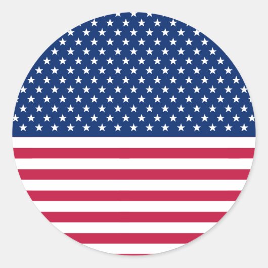 USA Rood Blauw Wit Sterren Strepen Ronde Stickers (Voorkant)