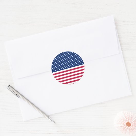USA Rood Blauw Wit Sterren Strepen Ronde Stickers (Envelop)