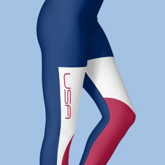 USA Rood Wit Blauw Fitness Retro Leggings