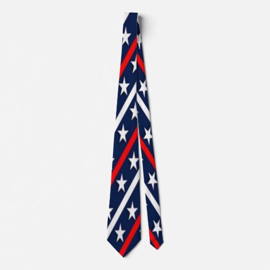 USA Rood Wit & Blauw Patriottisch Trendy Modern Ma Stropdas (Voorkant)