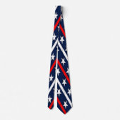 USA Rood Wit & Blauw Patriottisch Trendy Modern Ma Stropdas (Achterkant)