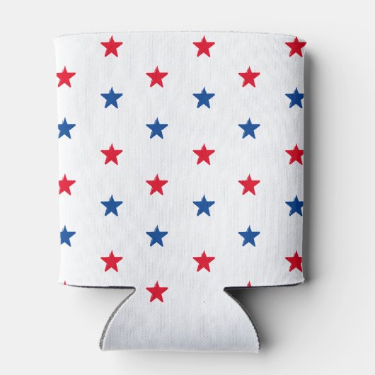 USA Rood wit blauw patriottische sterren patroon Blikjeskoeler (Achterkant)