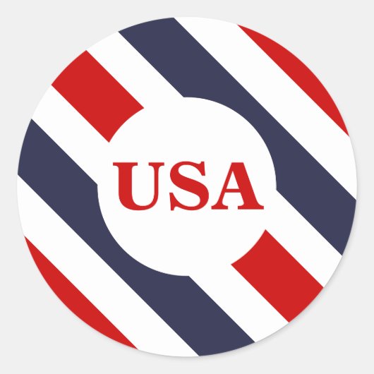 USA Rood Wit Blauw Ronde Stickers (Voorkant)