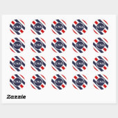USA Rood Wit Blauw Ronde Stickers (Vel)