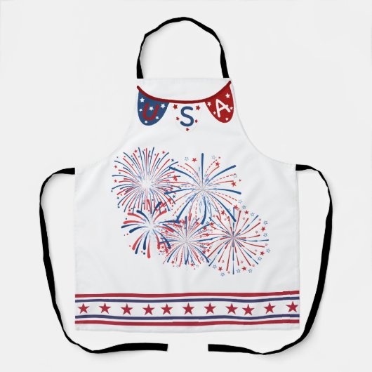 USA Rood, Wit, Blauw Schort (Voorkant)