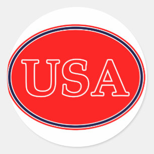 USA Rood Wit en Blauw 3 Het MUSEUM Zazzle Gifts Ronde Sticker
