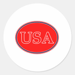 USA Rood Wit en Blauw 3 Het MUSEUM Zazzle Gifts Ronde Sticker