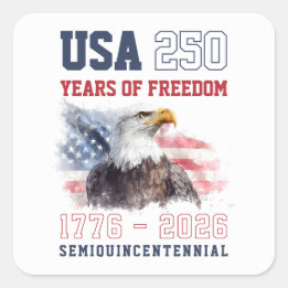 USA Rood Wit en Blauw America's 250e verjaardag Vierkante Sticker