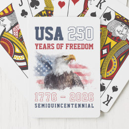 USA Rood Wit en Blauw America's 250ste Verjaardag Pokerkaarten