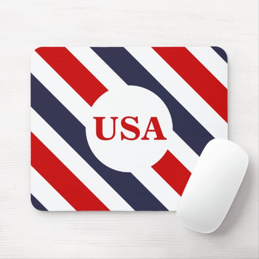 USA Rood Wit en Blauw Gestreepte Muismat (Met muis)