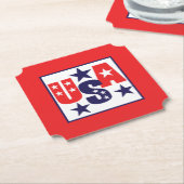 USA Rood, Wit en Blauw met Sterren Kartonnen Onderzetters (Gekanteld)