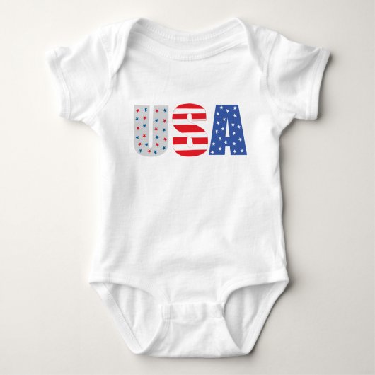 USA rood wit en blauw sterren en strepen Romper (Voorkant)