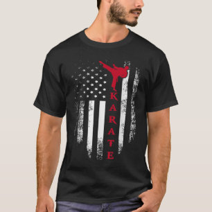 USA Rood Wit Karaat Amerikaanse Vlag Cool Gi T-shirt