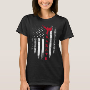USA Rood Wit Karaat Amerikaanse Vlag Cool Gi T-shirt