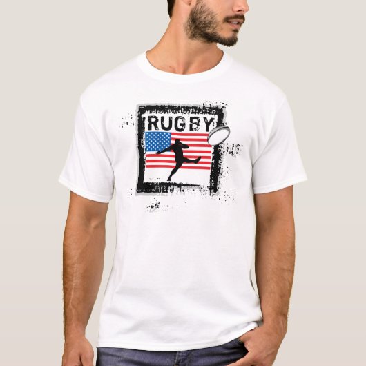 USA Rugby Fans T-Shirt Kick (Voorkant)