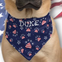 USA Schattige Paw Star Pattern Rood Wit Blauw Huis