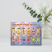 USA Seasonal Fruits Chart Postcard Briefkaart (Staand voorkant)