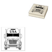 USA Semi Truck Rubber Stamp Rubberstempel (Gestempeld)