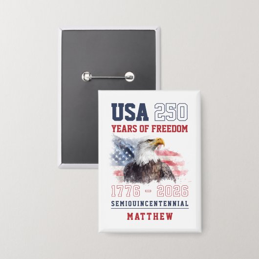 USA Semiquincentennial 250e verjaardag van Amerika Button (Voorkant / Achterkant)