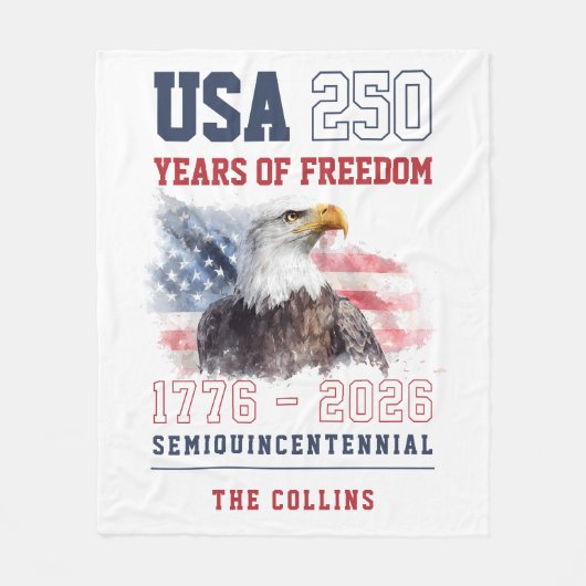 USA Semiquincentennial 250ste verjaardag van Ameri Fleece Deken (Voorkant)