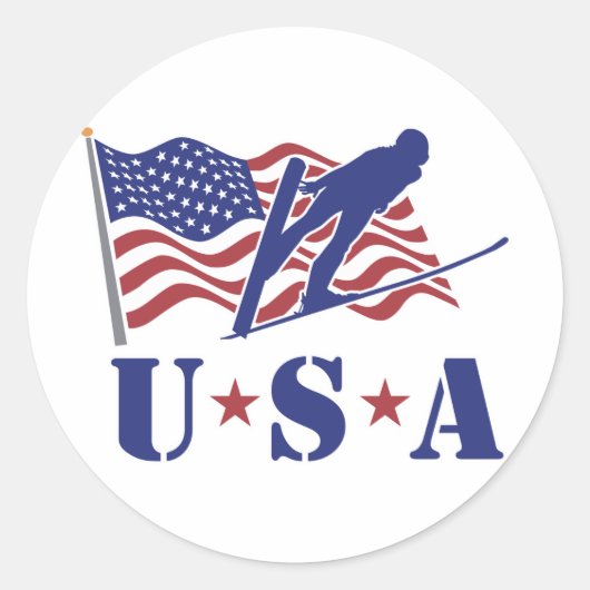 USA Ski Jumper - Sticker (Voorkant)