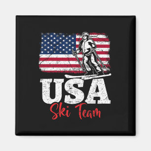 Usa Ski Team Amerika Skiën Wintersporten Us Skiën Magneet