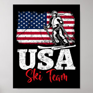 Usa Ski Team Amerika Skiën Wintersporten Us Skiën Poster