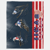 USA Skiing Fleece Blanket (Voorkant)