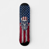  USA Skull Patriotic Skateboard Deck (Voorkant)