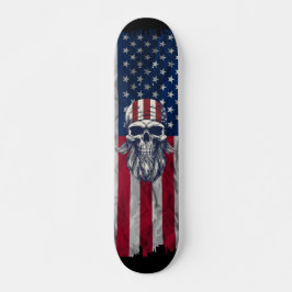  USA Skull Patriotic Skateboard Deck