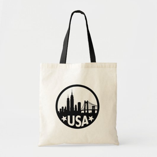USA Skyline Silhouette Tote Bag (Voorkant)
