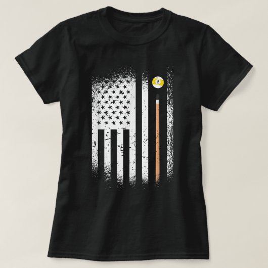 USA Snooker 9 Balls 8 Balls Billiard Players T-shirt (Design voorkant)