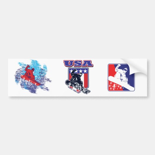 USA Snowboarder Bumpersticker (Voorkant)