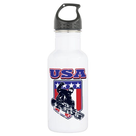 USA Snowboarding Waterfles (Voorkant)