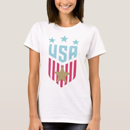 USA Soccer Crest Gold Star T-shirt (Voorkant)