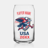 USA Soccer Eagle National Team Patriotic Action Blikvorm Glas (Voorkant)